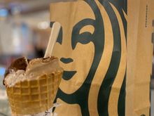 Large cone - dark chocolate , cappuccino and tiramisu from Venchi 