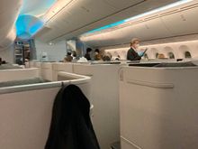 Boarding AC 007, a light load in J.