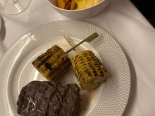 Chargrilled rib-eye steak. Having tried the other mains before I thought I’d take the gamble on BA beef. Whilst the corn and sides felt and looked random as well as quite lacking all of it was ok. Beef a tiny bit over for me, but still tender and easy to cut. If I could go back I’d probably still order this out of the options as the cod is too strong in flavour for a red eye and the chicken just too simple for me. 