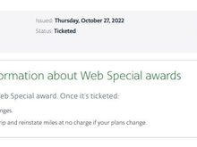 It is ticketed on 10/27/22