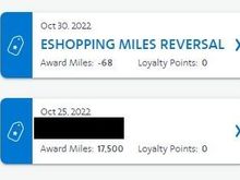 But AA website shows no mileage activity on 10/27