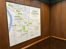 I liked the map with local highlights in the elevator - great way to reinforce the Centric brand's value proposition, that you're staying in the middle of everything.
