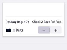 Fly Delta app incorrectly states that the free checked baggage allowance is 2, and in any case the checked bag counter cannot be incremented past "2".