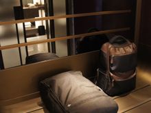 A picture to show the depth of the luggage shelf between dressers.