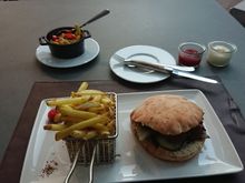 Vegan on request, the most expensive falafelburger I ever had. 