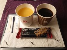 It's 8am Sydney time, economy class breakfast. 