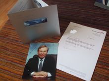 Meeting Sir Colin  Marshall in the Concorde room at T4 for the first flight back to JFK.
Lovely letter from SCM and signed photo.
Met the singer STING  and Tony Benn