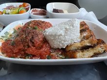 Marinara braised meatballs - delicious.  The parts of the meatballs not covered by sauce got dry but after mixing the ricotta with the sauce and covering it back up, it was fine.

