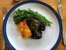 Beef was nice — potato gratin was delicious! 