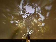 Wall projection outside elevator 