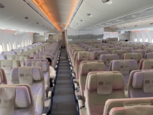 Empty EK2 on an A380