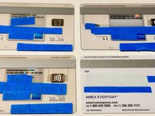 EveryDay card designs: top left - original, bottom left - contactless added, top right - new typeface, bottom right - new design