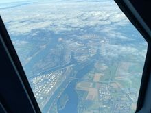 Schiphol arrival, unusual 180° view.