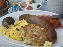 Full English breakfast back on PHX-LHR on 7 Dec. Didnt appreciate the crew telling me “hurry, not much time for breakfast” when we had over an hour left flight. 