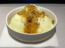Vanilla gelato with granola and peach?