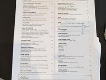 Breakfast menu