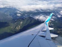 Some dramatic views of the Jura mountains before landing at Geneva 