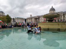 Some sort of demonstration at Trafalgar Square, which was visually quite interesting