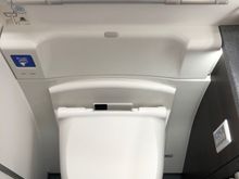 I've always wondered who is actually brave enough to use the bidet feature on a Japanese airline's toilet; unfortunately this flight did not put me in that bucket!