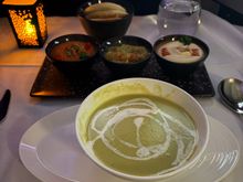Cream or Asparagus Soup + Mezze