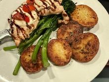 Pollo alla Griglia Caprese - with broccolini and roasted Yukon potatoes 