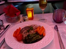 Roast salmon with couscous, carrots and broccoli