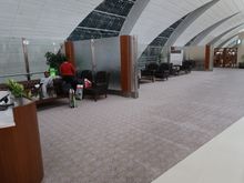 Seating area in the F lounge for F passengers.  As previously mentioned, it's 3 couches and 6 armchairs.