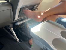 If that isn’t enough, next she decides it is a good idea to start picking the skin off her disgusting feet and cleaning between her toes. I almost puked. Lady, get a pedicure and leave your freaking shoes on in public. So now her fingers have been all over the same feet that were on the airplane floor.