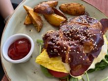 Pretzel Croissant sandwich. Second favorite. Probably would have been my favorite but the way they cooked the eggs doesn't really fit the sandwich at all.