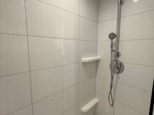 Renovated King room shower. Water pressure was ok, but “low flow”