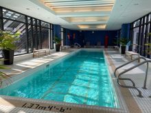 The pool is heated and has an outdoor terrace 