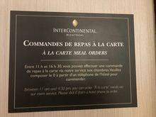 It is possible to order food at extra cist and eat it in the lounge 