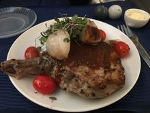 I had the pork chop; it was good and a very hearty portion.