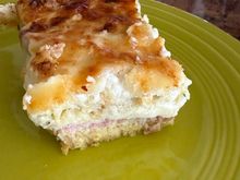 Baguette slices, ham, gruyere, béchamel 