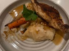 Chicken, mashed potato and carrot