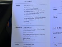 Apologies this is a little late - brunch menu for Gatwick to Orlando for November.  Highlight was the salmon starter.

Afternoon tea was the traditional sandwich, scone and tea