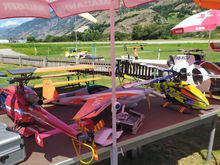 There were a lot of model planes and helicopters at Raron airfield 