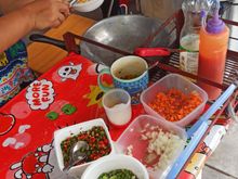 Two egg omelet with lots of chilies