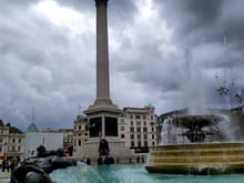 Nelson's Column in the middle of Trafalgar Square 