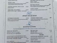 Breakfast menu