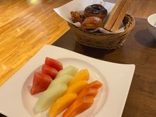 Conrad lounge fruit platter and bread