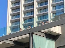 If looking up you can see the bathing beauties 