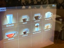 This machine dispenses soy based beverages