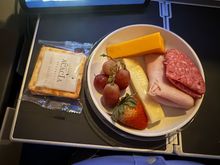 Second meal service. "Fruit and Cheese"