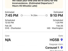 The arrival gate for N61101 at IAD.