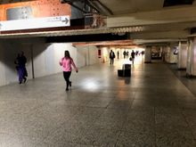 This is the lower level under MSG where there used to be many store fronts - now all boarded up.  SAD.  