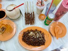 KL Hokkien noodles , pork satay
