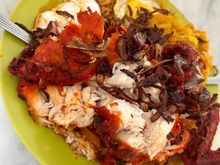 Nasi Kandar - popular roadside food. Rice, served with a curry sauce and various meat/egg/veg options. 