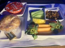 Breakfast attempt #2, fresh fruit was really good, but still the same sad croissant