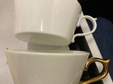 Interesting the kosher meal tray has a plastic version of the normal Austrian dishware :)